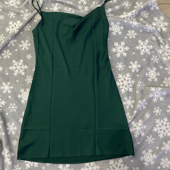 Satin Slip Dress with Cow Neckline.  NWT - Picture 3 of 4